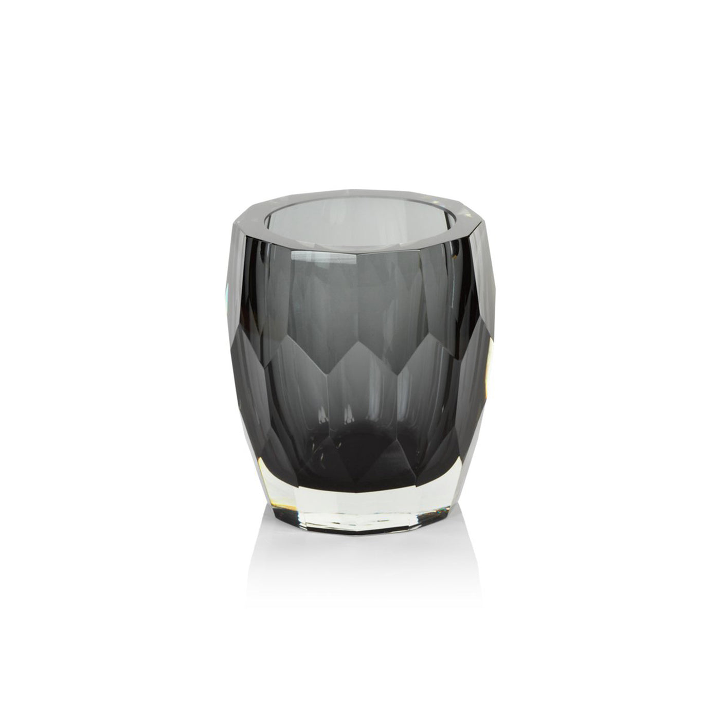 La Bohème Polished Cut Glass Vase / Hurricane - Smoke