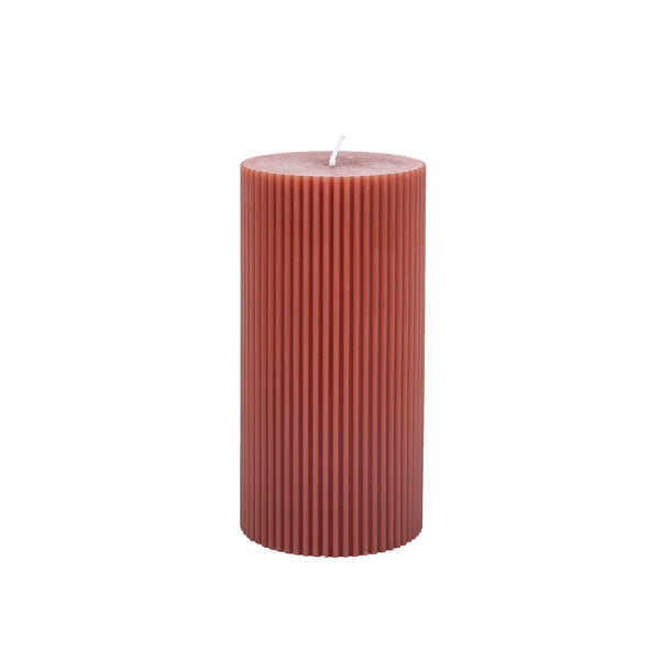 Fancy Pillar Candle - Clay