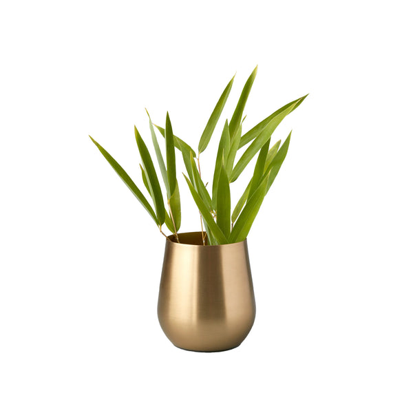 Gold Sloped Vase - Small