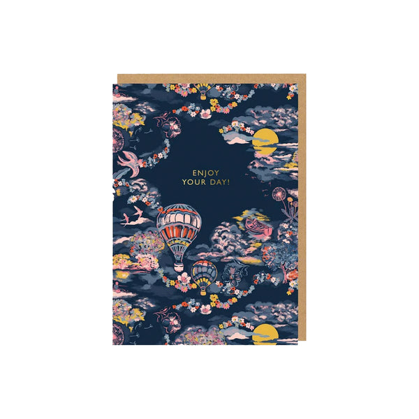 Navy Hot Air Balloon Card