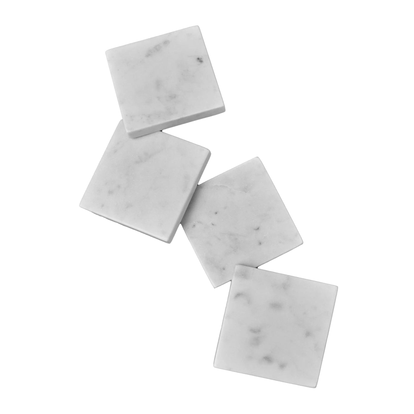 White Marble Square Coasters - Set of 4