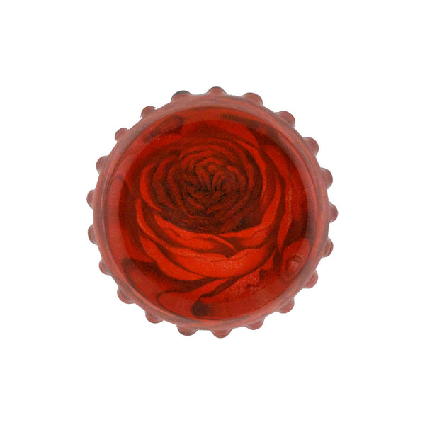 Red Rose Scalloped Charm