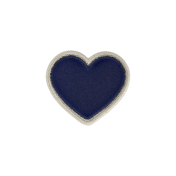 Rolled Embroidery Heart Patch - Sapphire