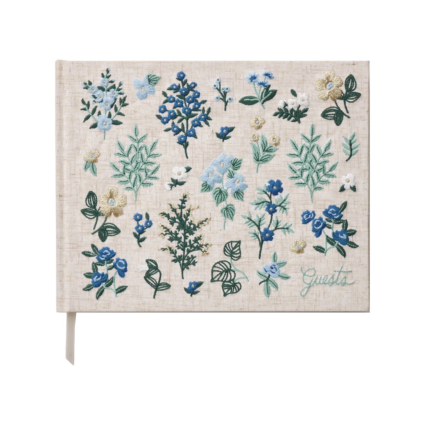 Wildwood Embroidered Fabric Guest Book